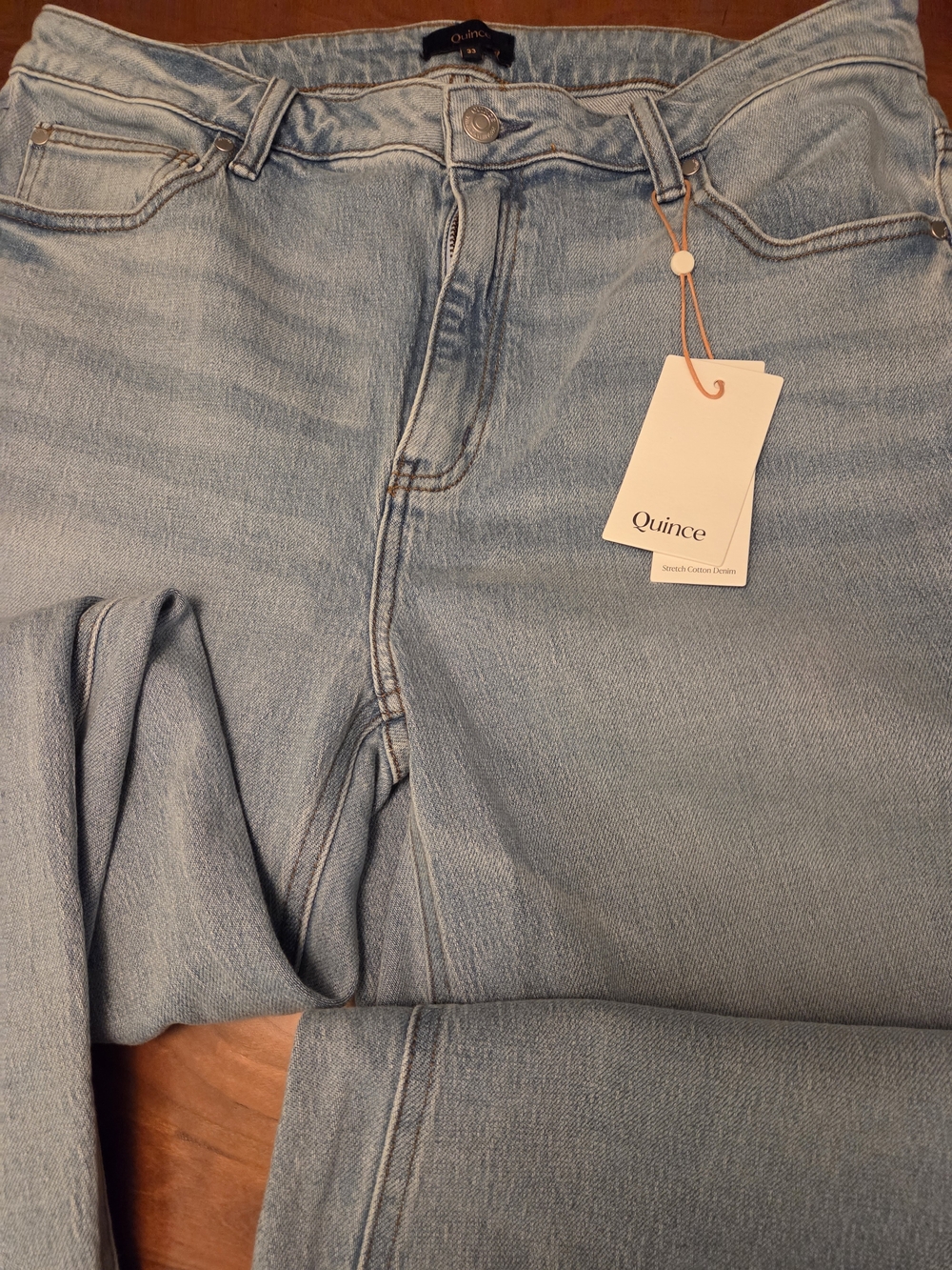Quince Bella Strech Relaxed Straight Jeans Cool Blue Color - Picture 2 of 6